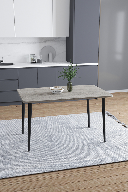 Damla İskandinav Bohem Modern Oval Traverten Desen Mutfak - Yemek - Balkon - Çalışma Masası