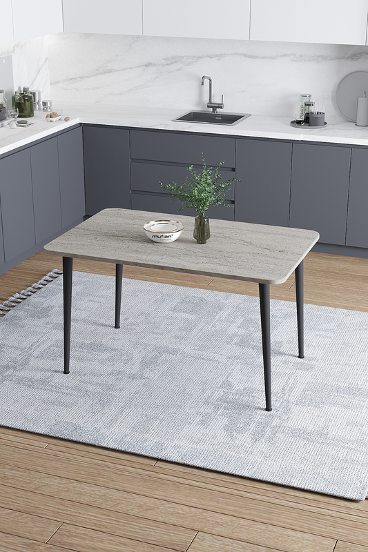 Damla İskandinav Bohem Modern Oval Traverten Desen Mutfak - Yemek - Balkon - Çalışma Masası