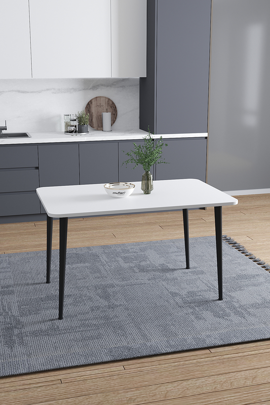 Damla İskandinav Bohem Modern Oval Beyaz Mutfak - Yemek - Balkon - Çalışma Masası
