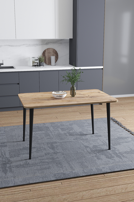 Damla İskandinav Bohem Modern Oval Çam Desen Mutfak - Yemek - Balkon - Çalışma Masası