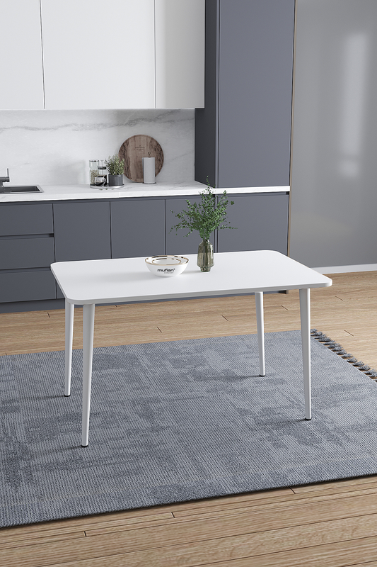 Damla İskandinav Bohem Modern Oval Beyaz Ayak Beyaz Mutfak - Yemek - Balkon - Çalışma Masası