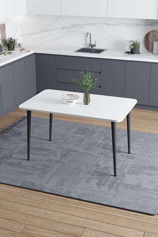 Damla İskandinav Bohem Modern Oval Beyaz Mutfak - Yemek - Balkon - Çalışma Masası