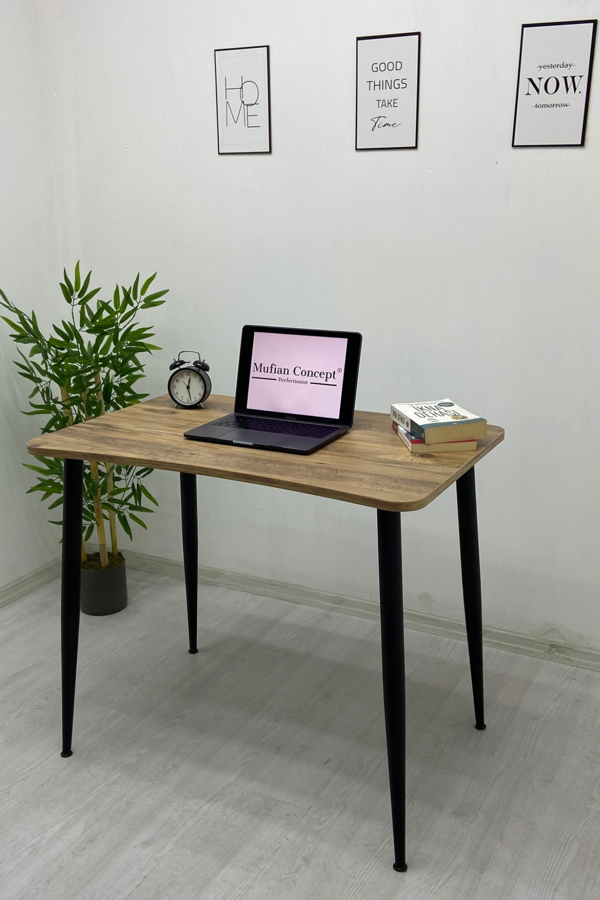 EVA Modern Çam Desenli Çalışma - Bilgisayar - Ofis - Oyuncu Masası