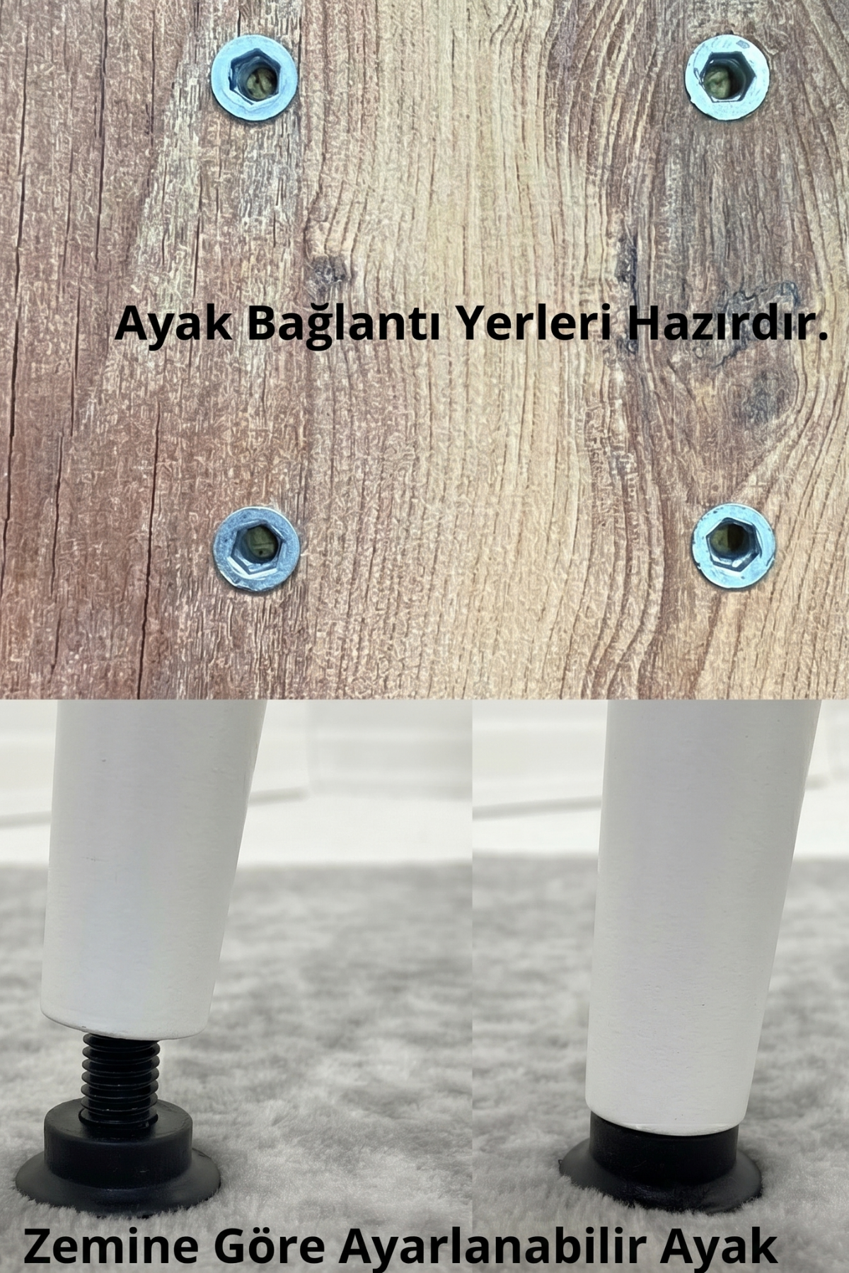LUNA İskandinav Bohem Oval Beyaz Metal Ayaklı Atlantik Çam Mutfak-Yemek-Balkon-Çalışma Masası