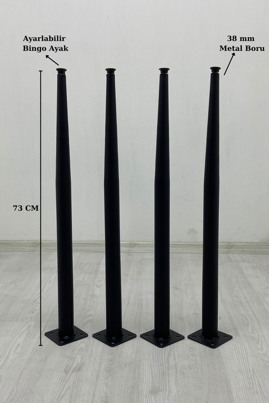 Lucas - Metal Mutfak Masası - Yemek Masası - Çalışma Masası - Balkon Masası Ayağı 4 Adet Ayak