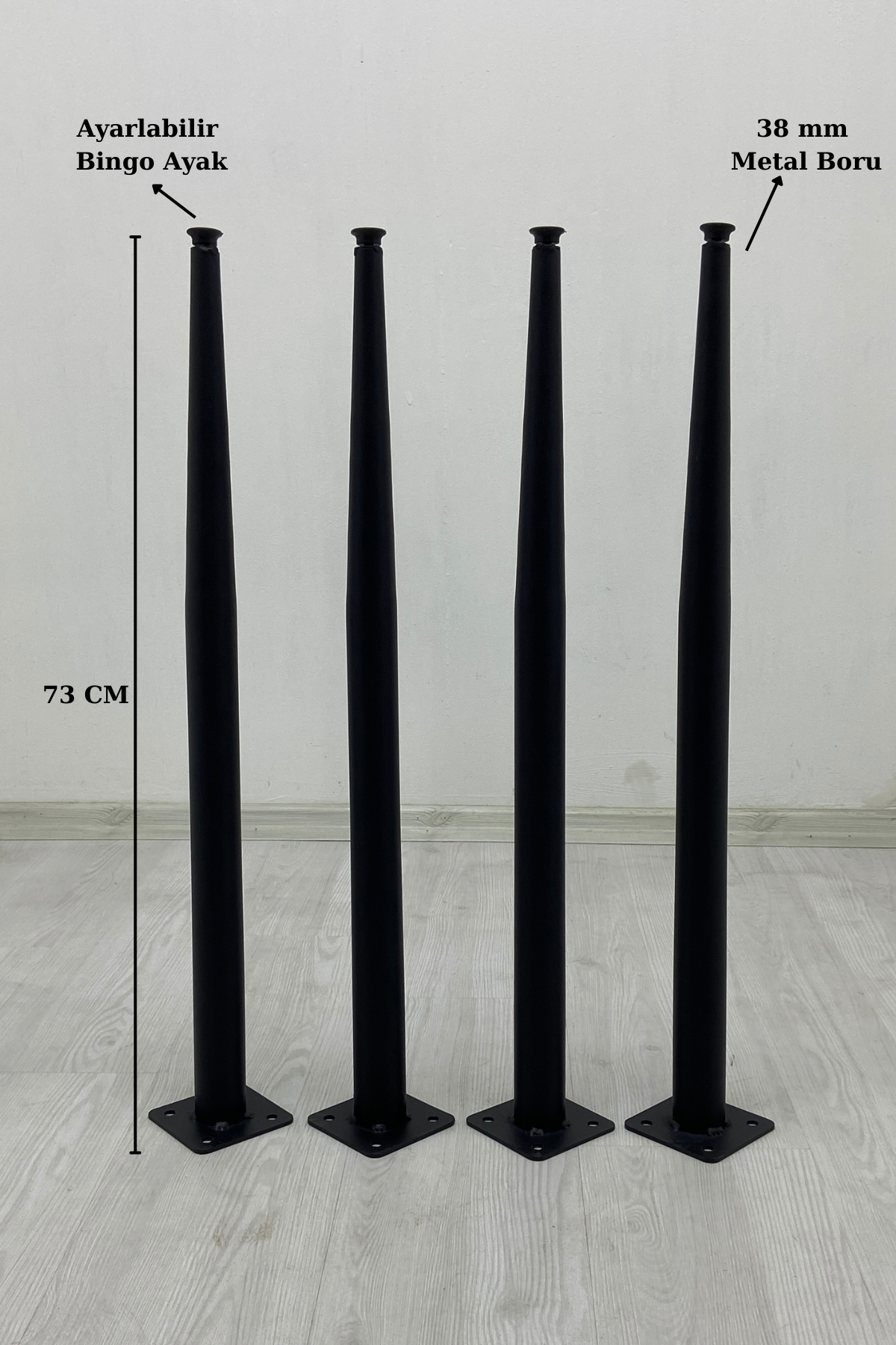 Lucas - Metal Mutfak Masası - Yemek Masası - Çalışma Masası - Balkon Masası Ayağı 4 Adet Ayak